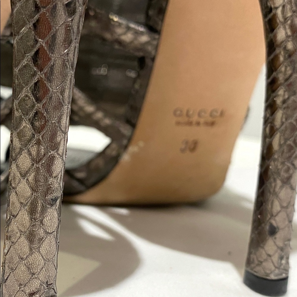 Gucci Metallic Bronze Pitone/Python Shootie Size 6 - image 7